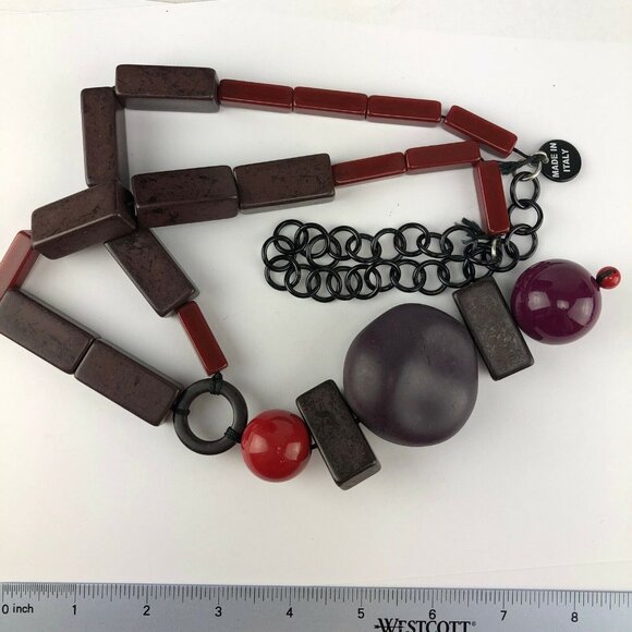 Alisha D Long Chunky Necklace 32" Necklace with 6.5" Tassel Made in Italy - Picture 2 of 5